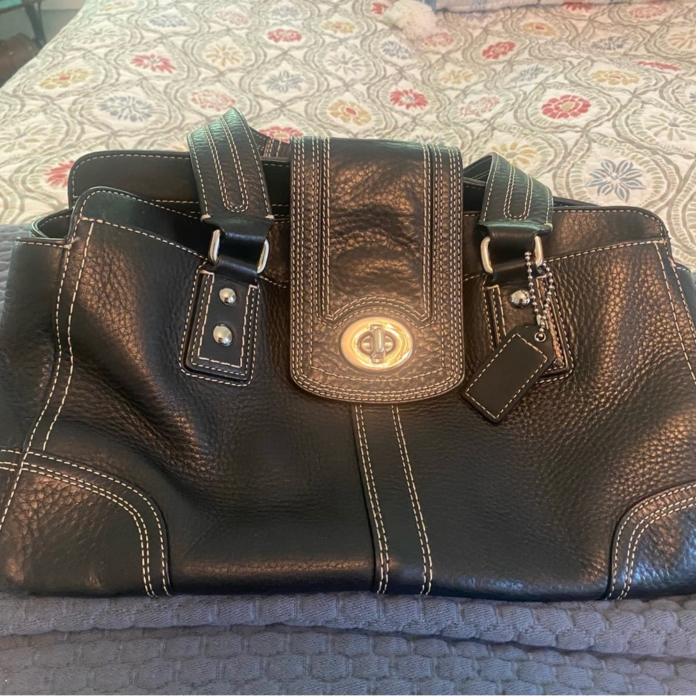 Sleek Black Leather COACH Bag